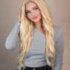 front lace human wig - 26" platinum blonde.