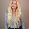 front lace human wig - 26" platinum blonde.