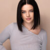 put on & go pre-cut lace bob human wig - 10" natural black.
