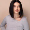 put on & go pre-cut lace bob human wig - 10" natural black.