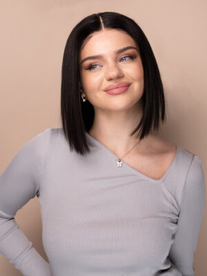 IMG_7091-wig put on & go pre-cut lace bob human wig - 10" natural black.