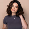 IMG_7126-wig_305a9f32-9cd3-4e40-8fa1-d1b3d9596168 front lace human wig - 10" rooted brown bouncy curls.