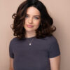 IMG_7129-wig_4b84fdc1-278c-4600-a657-1f2cd7786157 front lace human wig - 10" rooted brown bouncy curls.