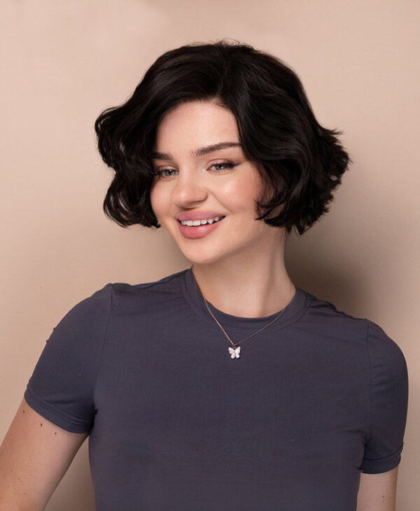 IMG_7200-wig bouncy wedge human wig - 6" dark brown.