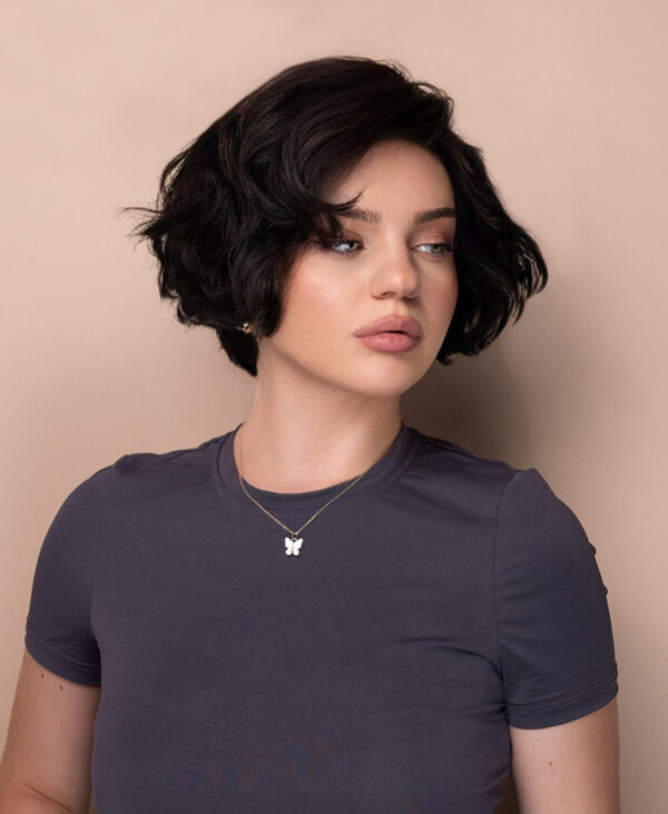 IMG_7201-wig bouncy wedge human wig - 6" dark brown.