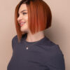 front lace bob human wig - 8" rooted ginger.
