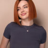 front lace bob human wig - 8" rooted ginger.