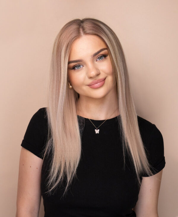 IMG_7330-wig_4b7821f1-3cc9-41ff-8811-f32bd1293abd front lace human wig - 14" rooted blonde with highlights.