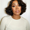 curly bob human wig - 12" natural black.