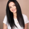 front lace human wig wavy 4x4 - 20" natural black