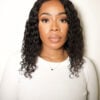 front lace human wig - 12" 3A curly natural black.