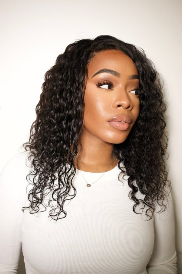 IMG_8204 front lace human wig - 14" 3A curly natural black.
