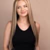 front lace human wig - 20" blonde highlights.