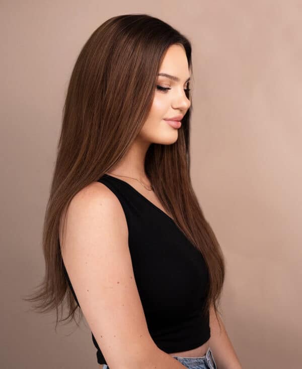 IMG_9210-a front lace human wig - 20" rooted brown.