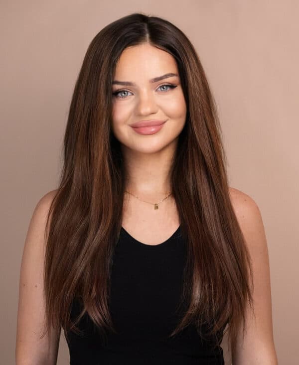 IMG_9211-a front lace human wig - 20" rooted brown.