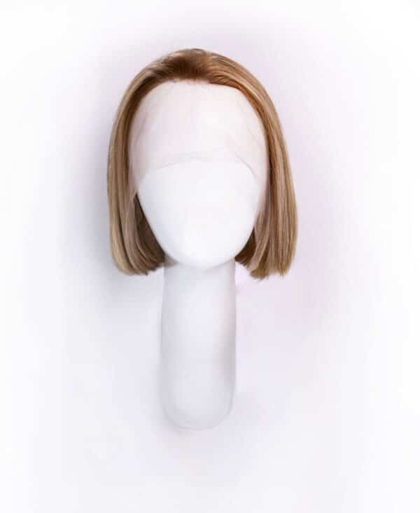 IMG_9759-a bob human wig - 10" blonde highlights.