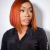 front lace bob human wig - 8" rooted ginger.