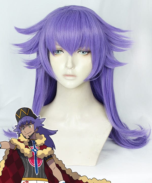 Pokémon Sword And Shield Leon Cosplay Wig - Purple