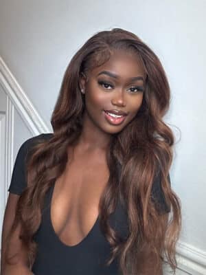 Chestnut Dark Brown Wig Body Wave Wig 4x4/13x4/13x6 Lace 150% Density Wig - 13x6 Lace / Yes( +.00) / 28inch