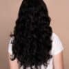 back-curly put on & go pre-cut lace curly human wig - 24" natural black.