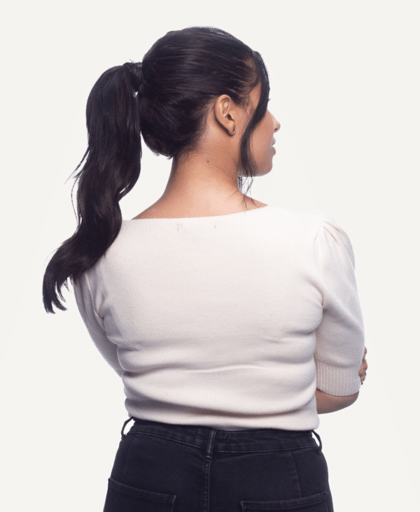ponytail - #1b natural black. - 14 inches