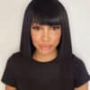 bob-wig-black bob wig with fringe - 10" jet black.
