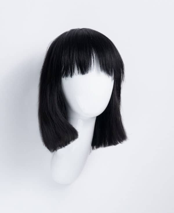 bob-wigs-cap-1 bob wig with fringe - 10" jet black.