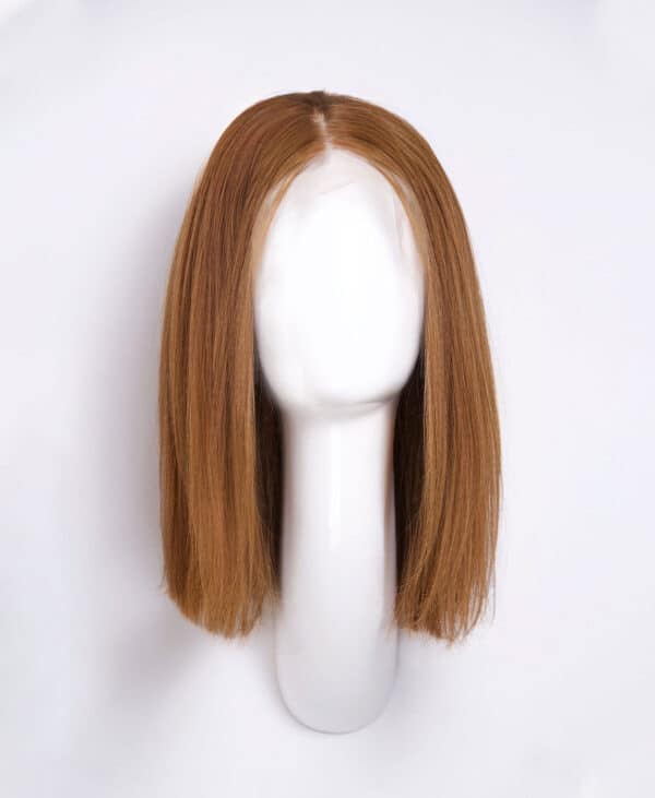 long bob human wig - 12" light brown.