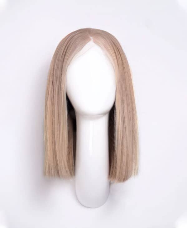 long bob human wig - 12" ash blonde.