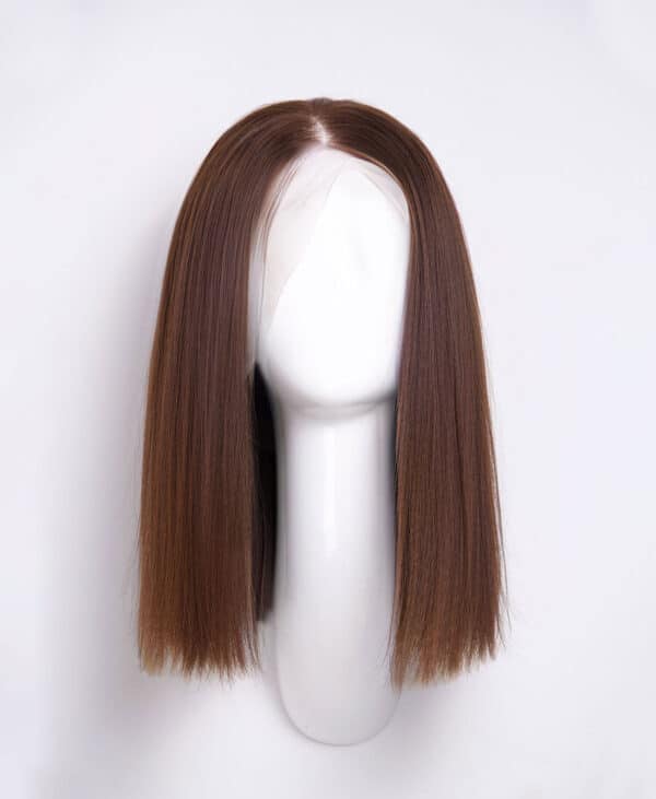 long bob human wig - 12" chocolate brown.
