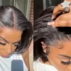 bob_straight_4_1__1 Glueless Wigs Black Wig Pre-Cut Lace 4x4 Closure/13x4 Lace Front Wig Straight Bob Wig Upgrade HD Lace - 4x4 Lace / 150% Density / 10inch