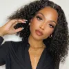 bobcurlynaturalblack-1_84ce7439-0fd7-446c-aa85-c3ef07cc453a Glueless Wig Natural Black Color Short Curly Wig Bob 4x4/13x4 HD Lace Front Wigs - 4x4 Lace / 150% / 12inch