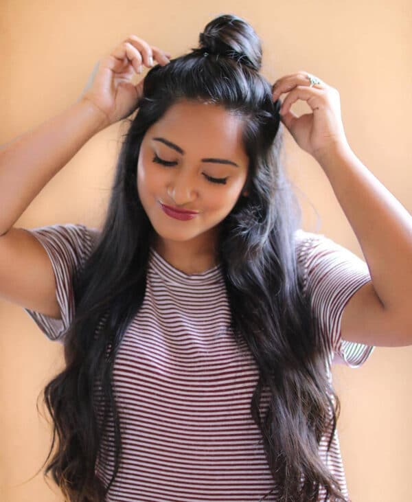 half up/half down #1b natural black. - 20"