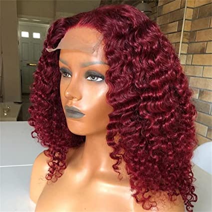 burgundy-bob-curly-5_85932f5d-f7e4-4c02-9fb6-bac5305c40b3 Burgundy Short Curly Bob Wigs 4x4/13x4/13x6 HD Lace Front Wigs - 4x4 Lace / 150% / 14inch