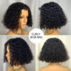 curly_human_hair_bob_wigs Glueless Wig Natural Black Color Short Curly Wig Bob 4x4/13x4 HD Lace Front Wigs - 4x4 Lace / 150% / 12inch