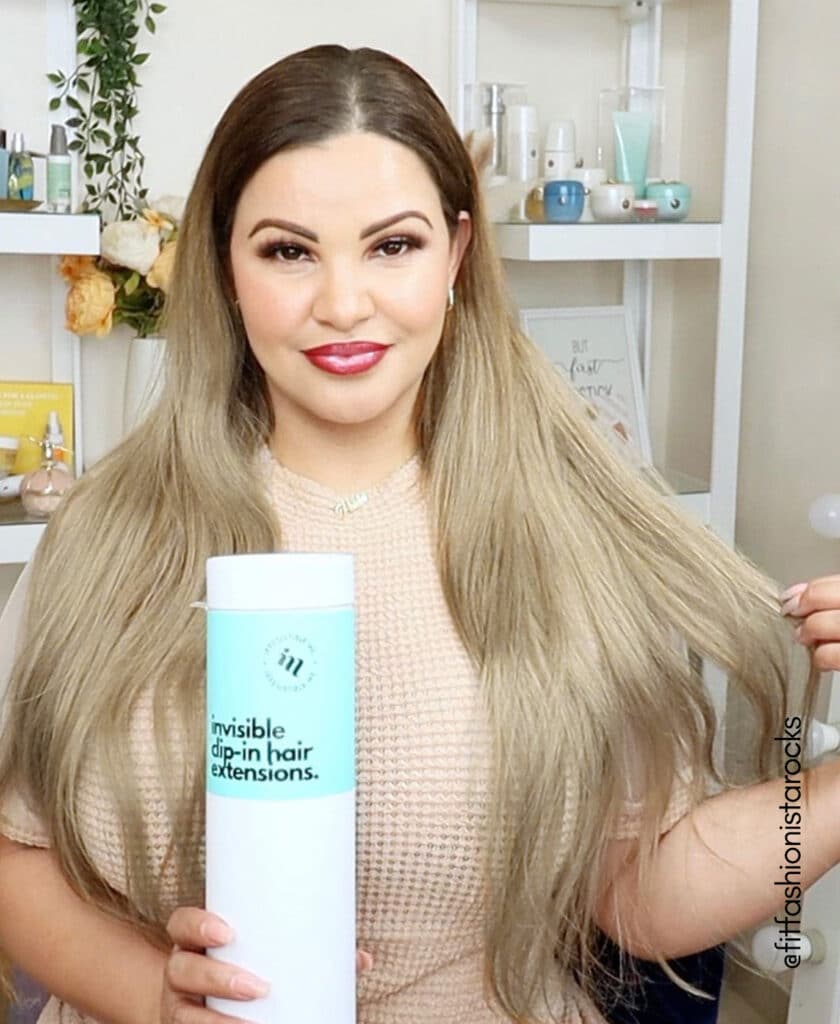 invisible clip-in hair extensions #8-60 rooted blonde. - 16" / Classic