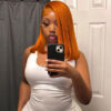 ginger_wear_go_wig Wear & Go Pre Cut Ginger Orange Bob Wigs Straight Glueless Human Hair Wigs - 4x4 Lace / 150% Density / 10 inch