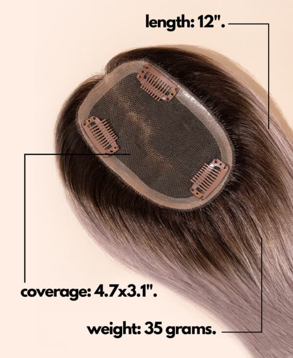 hair topper rooted salt and pepper.
