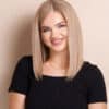 long bob human wig - 12" ash blonde.