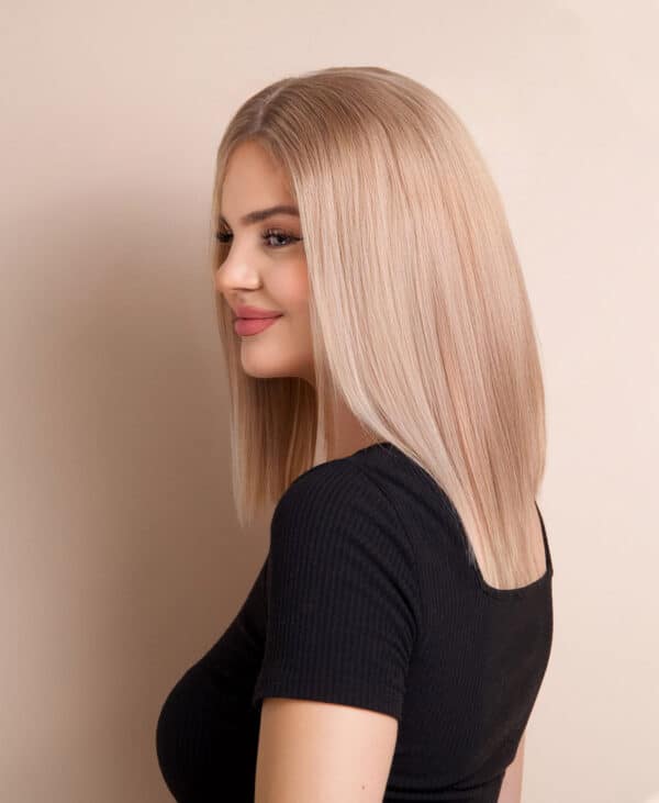 long bob human wig - 12" ash blonde.