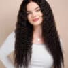 wavy human wig - 22” natural black.