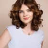 photo-158-b curly human wig - 14” caramel balayage.