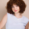 photo-162-a curly human wig - 10” caramel balayage.