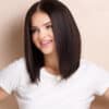 photo-166-b long bob human wig - 12" natural black.