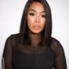 photo-169 long bob human wig - 12" natural black.