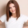 photo-180-b long bob human wig - 12" medium brown.