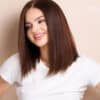 long bob human wig - 12" chocolate brown.
