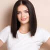 photo-187-b long bob human wig - 12" natural black.