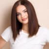 long bob human wig - 12" chocolate brown.
