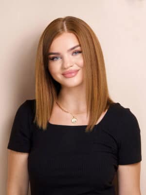 long bob human wig - 12" light brown.